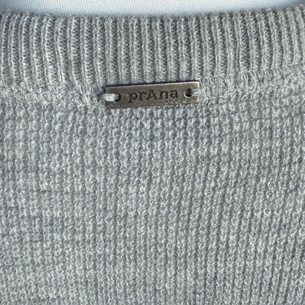 Prana XS Light Gray Textured Button Front Long Sleeve Top - Picture 4 of 8